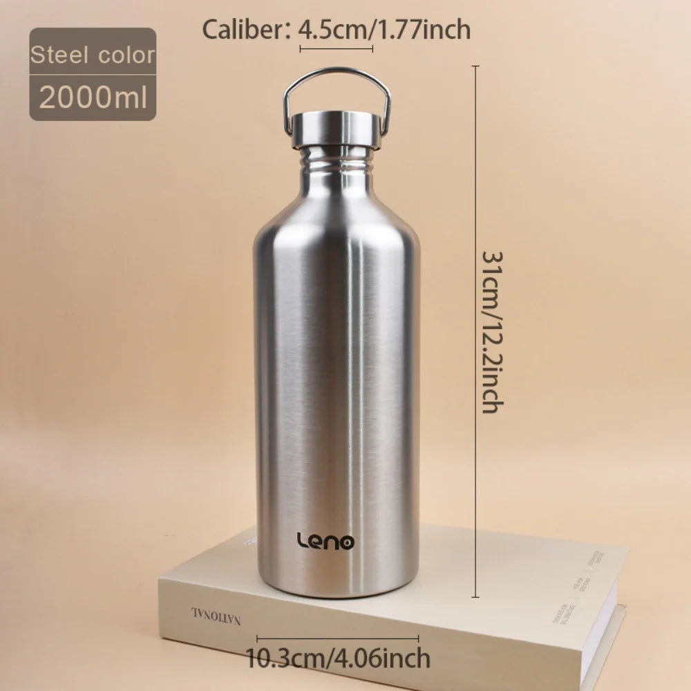 2L Stainless Steel Sports Water Bottle Large Capacity Flask