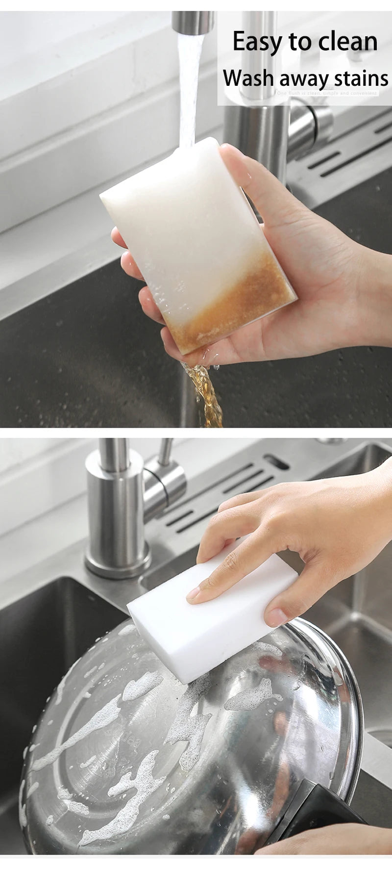 White Magic Melamine Sponge Eraser – 100×70×30mm