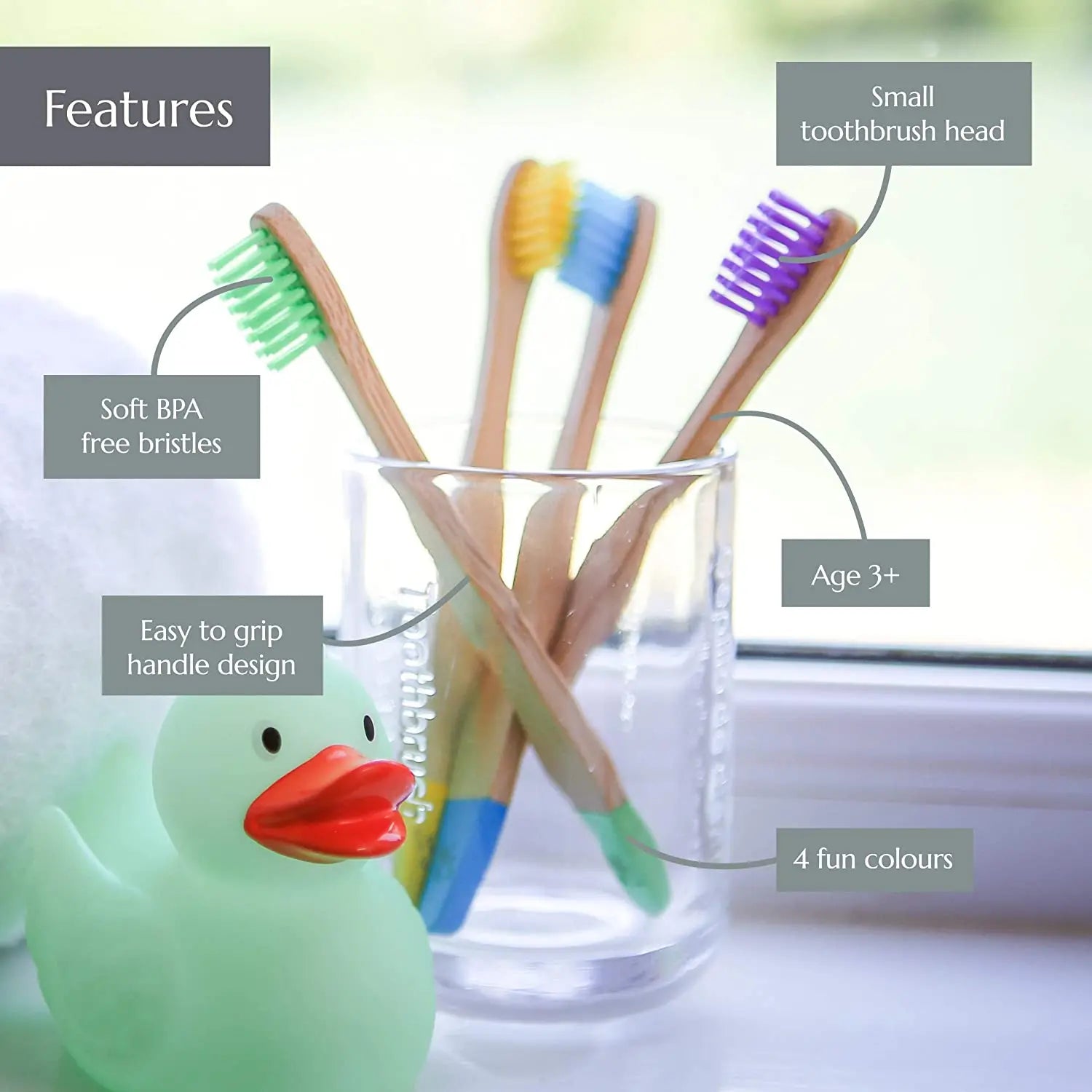 10pcs Organic Kids Bamboo Toothbrush Set