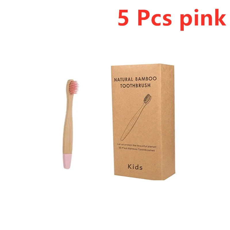10pcs Organic Kids Bamboo Toothbrush Set
