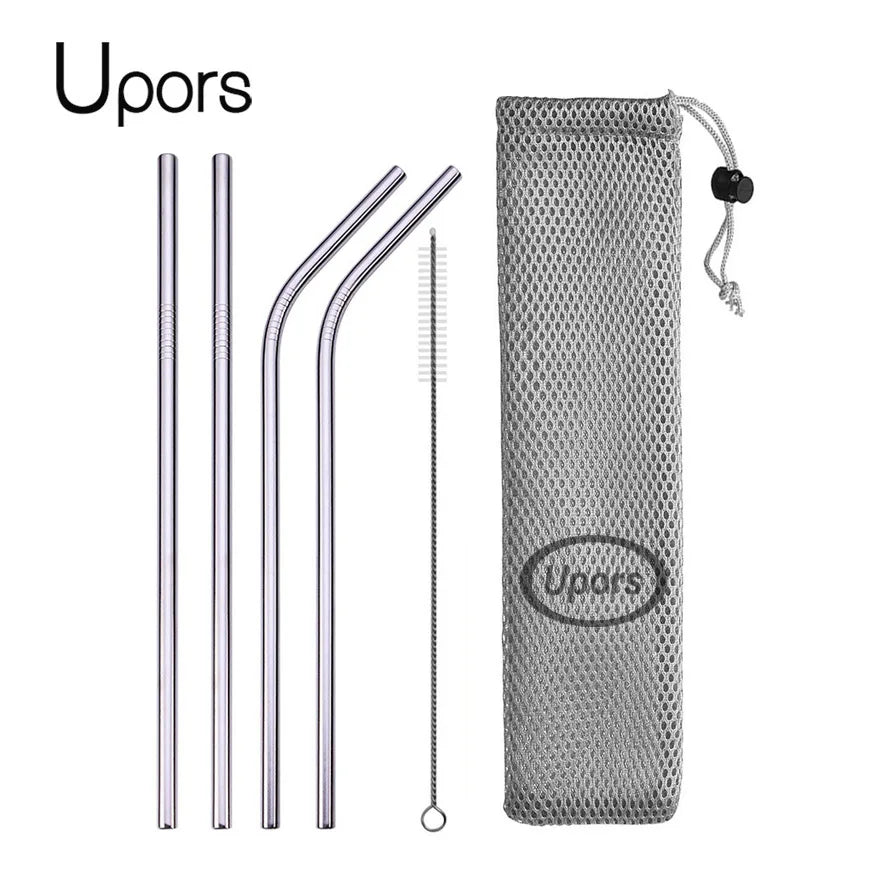 Reusable 304 Stainless Steel Straw Set