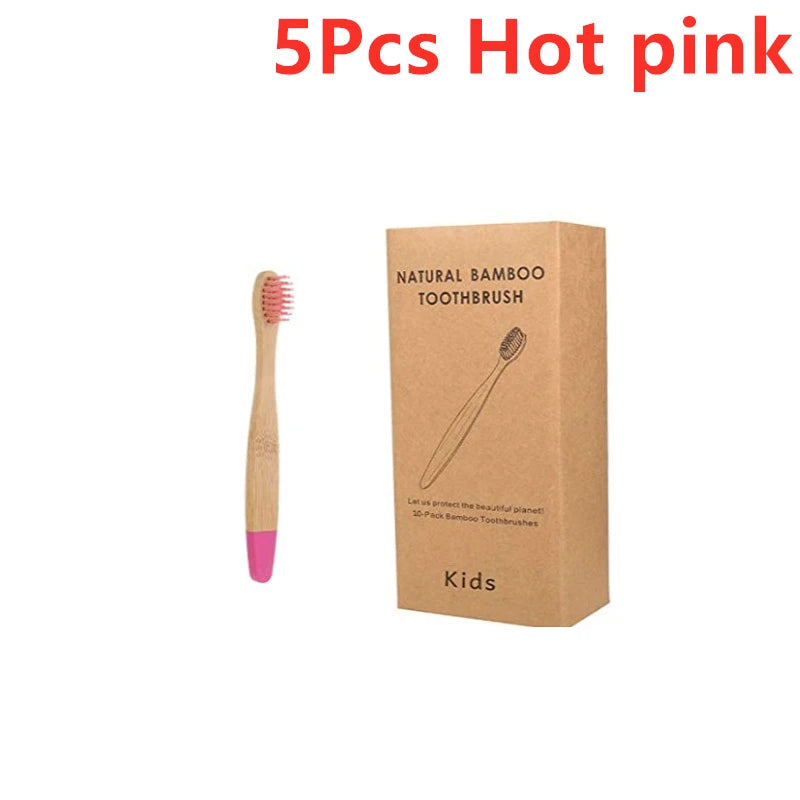 10pcs Organic Kids Bamboo Toothbrush Set