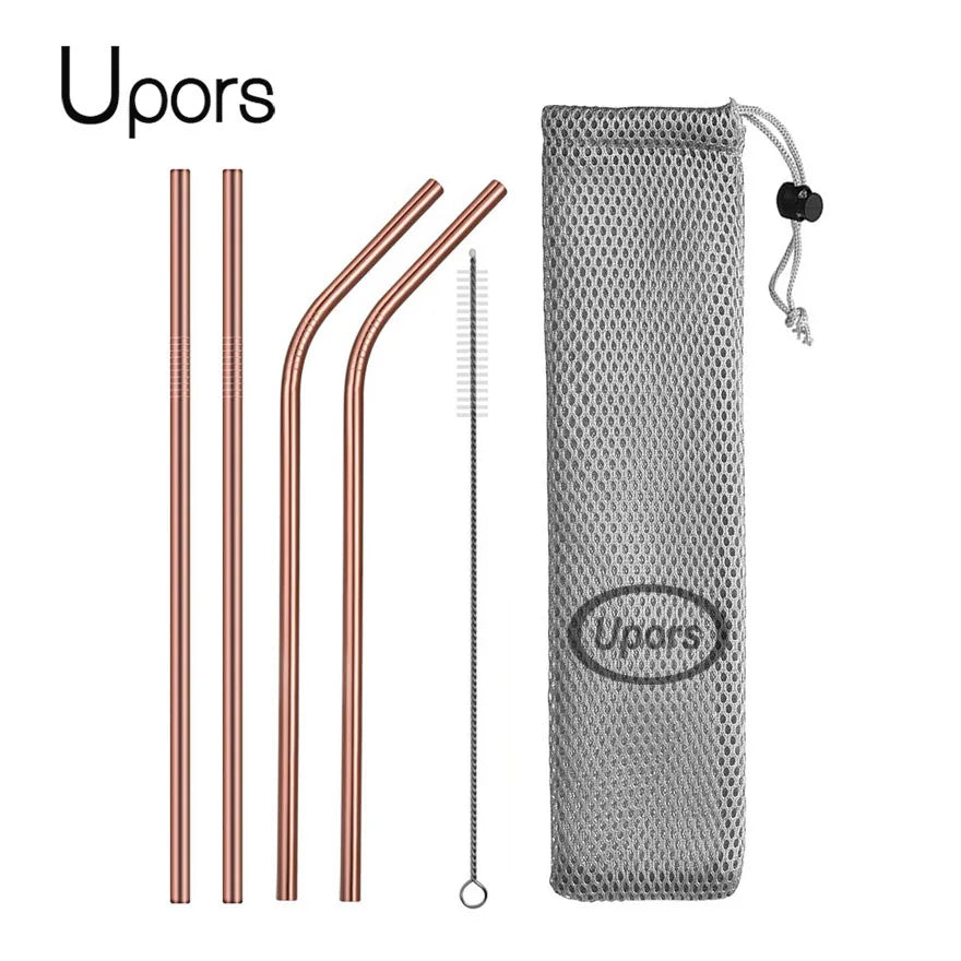 Reusable 304 Stainless Steel Straw Set