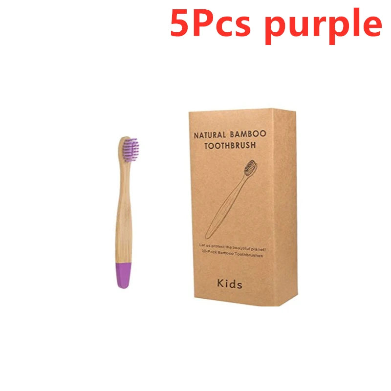 10pcs Organic Kids Bamboo Toothbrush Set