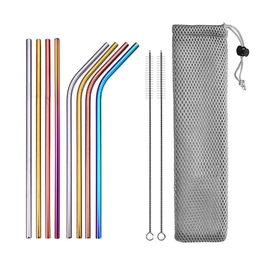Reusable 304 Stainless Steel Straw Set