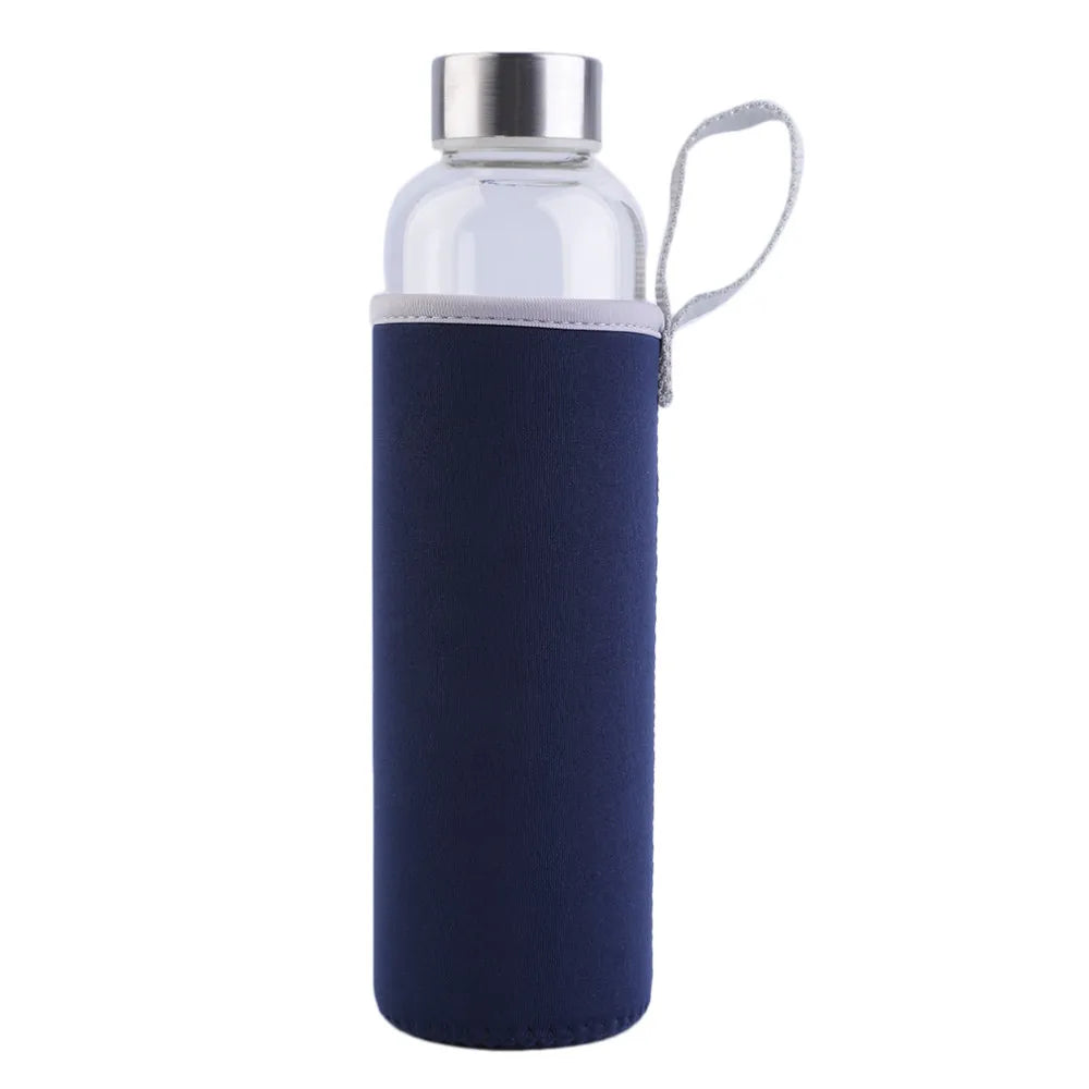 550ml Portable Glass Water Bottle – Travel & Car Friendly