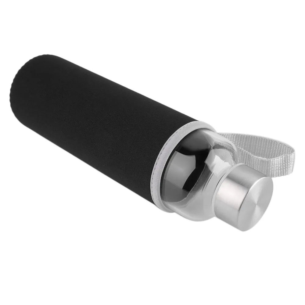 550ml Portable Glass Water Bottle – Travel & Car Friendly