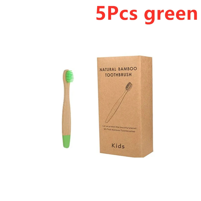 10pcs Organic Kids Bamboo Toothbrush Set