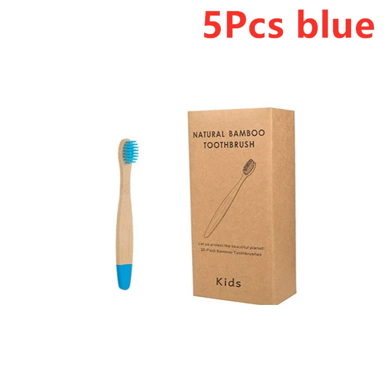 10pcs Organic Kids Bamboo Toothbrush Set