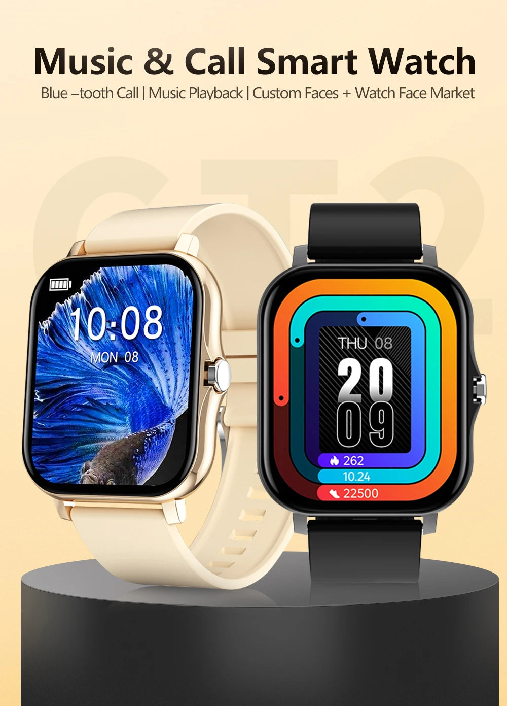 1.83" Sports Smartwatch with Wireless Call & Health Tracker