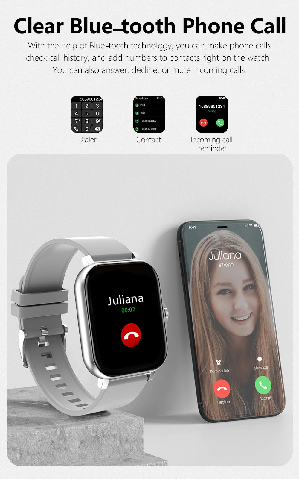 1.83" Sports Smartwatch with Wireless Call & Health Tracker