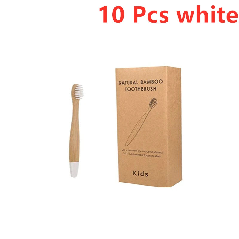 10pcs Organic Kids Bamboo Toothbrush Set
