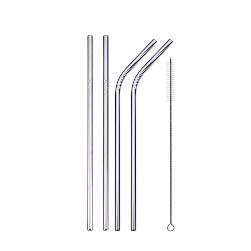 Reusable 304 Stainless Steel Straw Set