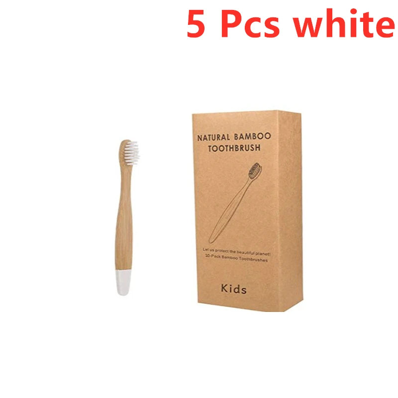 10pcs Organic Kids Bamboo Toothbrush Set
