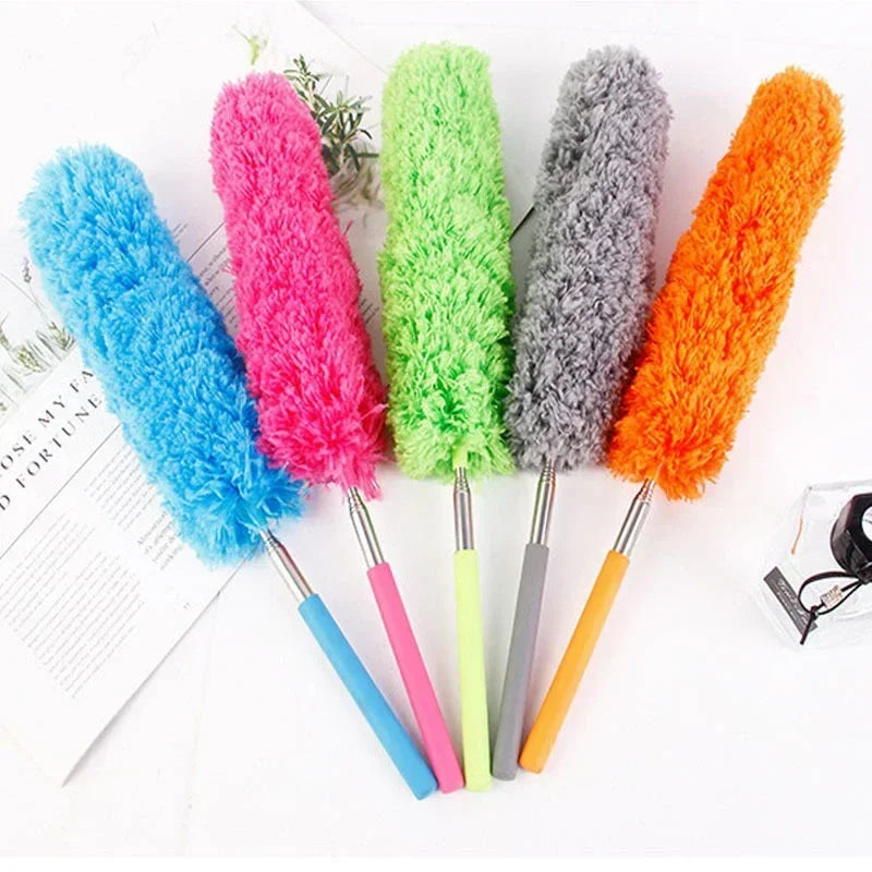 Telescopic Electrostatic Feather Duster – Microfiber Cleaning Tool