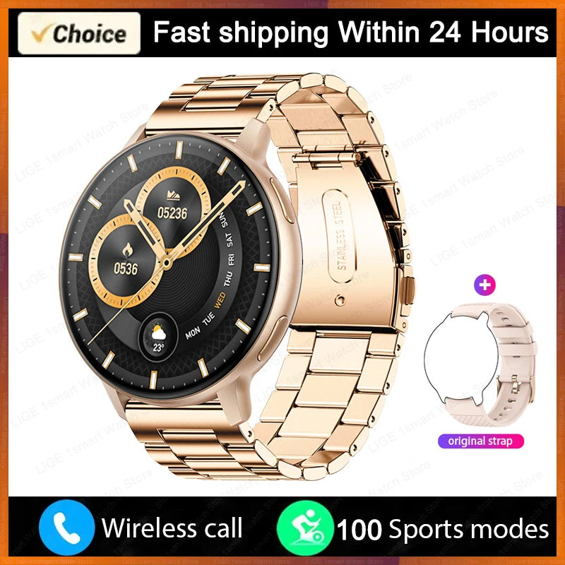 LIGE Bluetooth Call Smartwatch – Custom Dial, Fitness Tracker