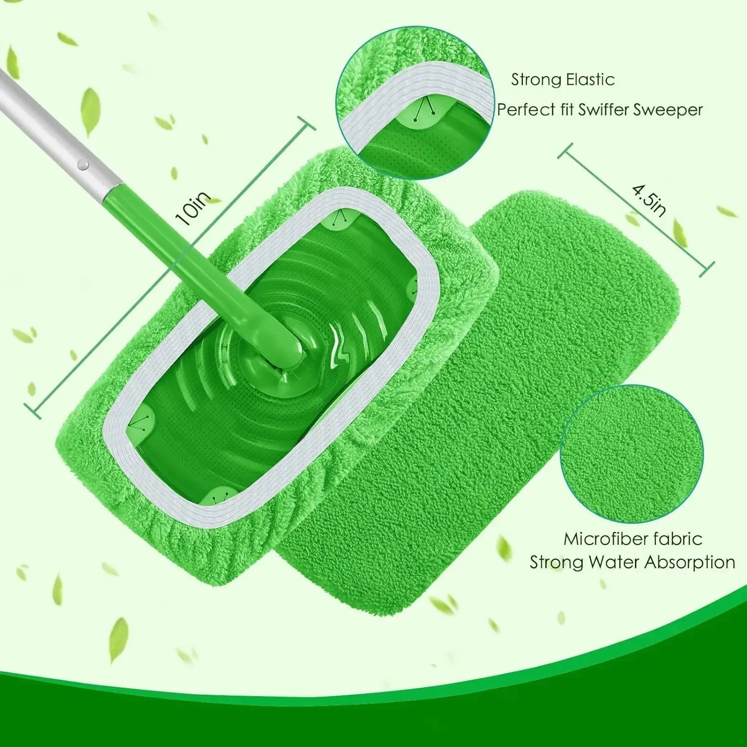 Reusable Microfiber Mop Pads – Wet & Dry Cleaning Cloths