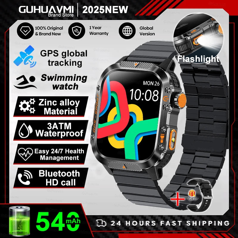 Military Grade GPS Smartwatch Men 10ATM Waterproof Outdoor