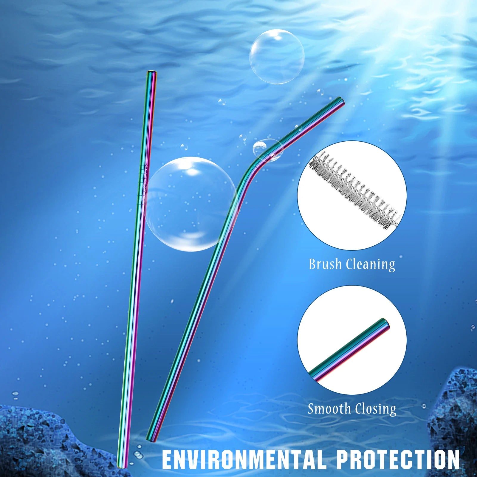 19-Piece Reusable Stainless Steel Straw Set – For Milk Tea & Beverages