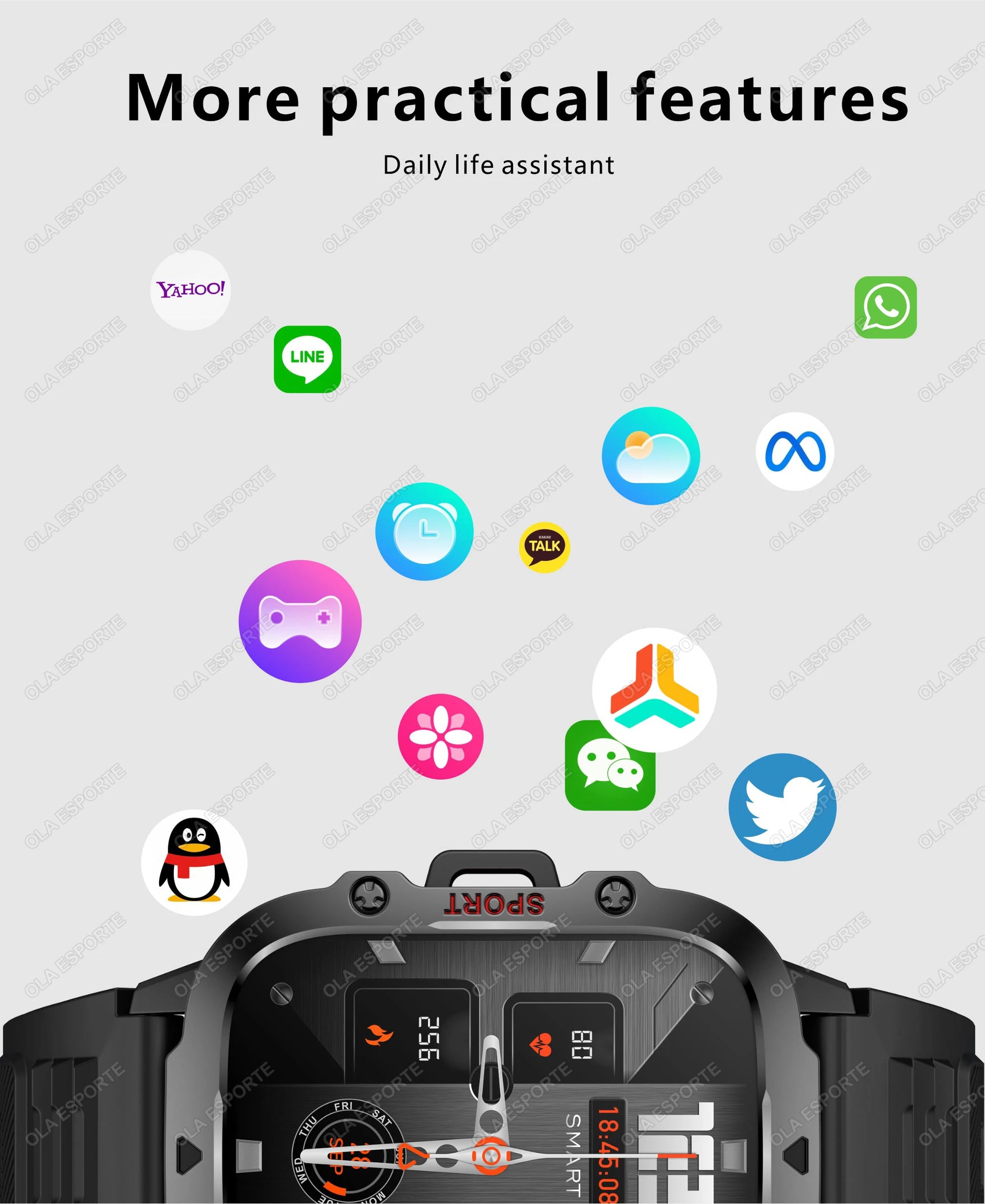 2025 Huawei/Xiaomi Military GPS Smartwatch – Waterproof with Flashlight
