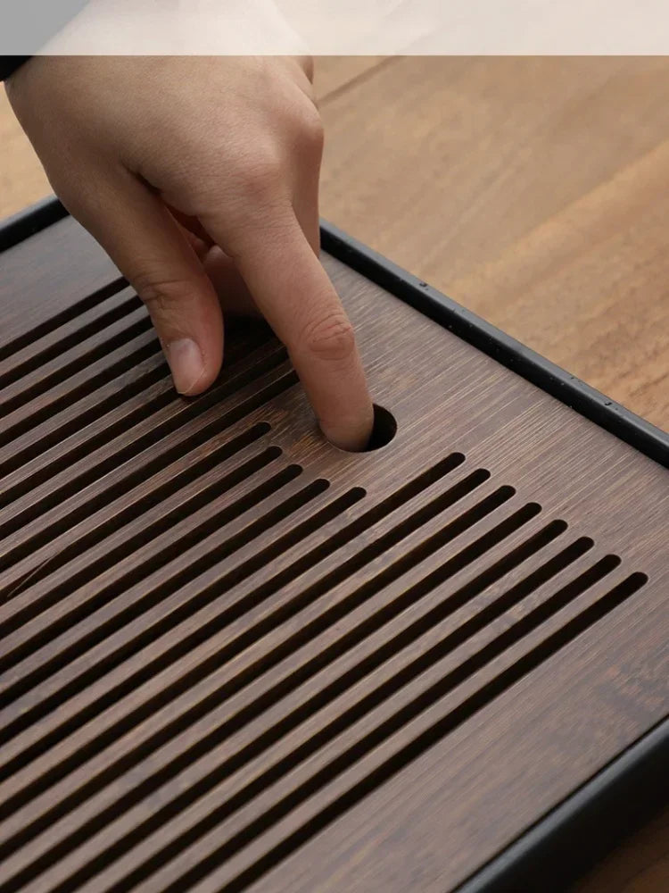 Portable Bamboo Tea Tray – Kung Fu Tea Set Drainage Tray