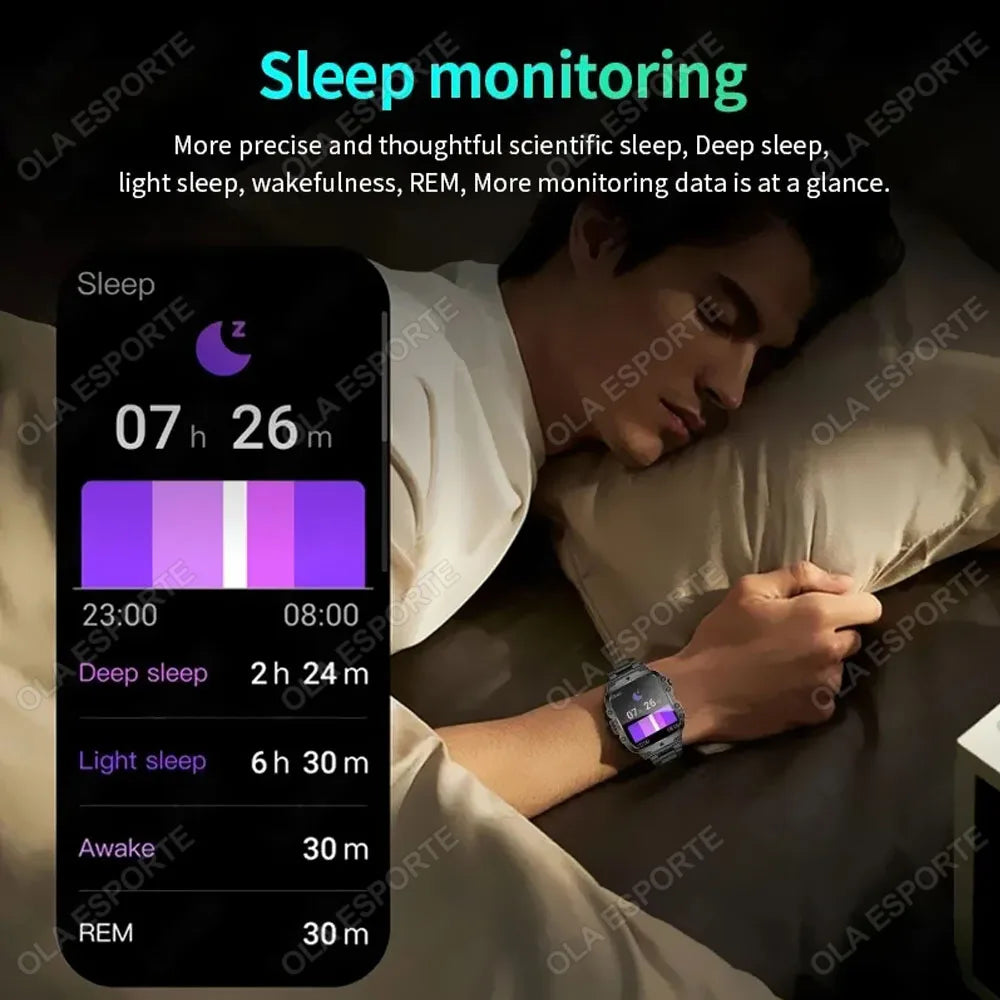 2025 Huawei/Xiaomi Military GPS Smartwatch – Waterproof with Flashlight
