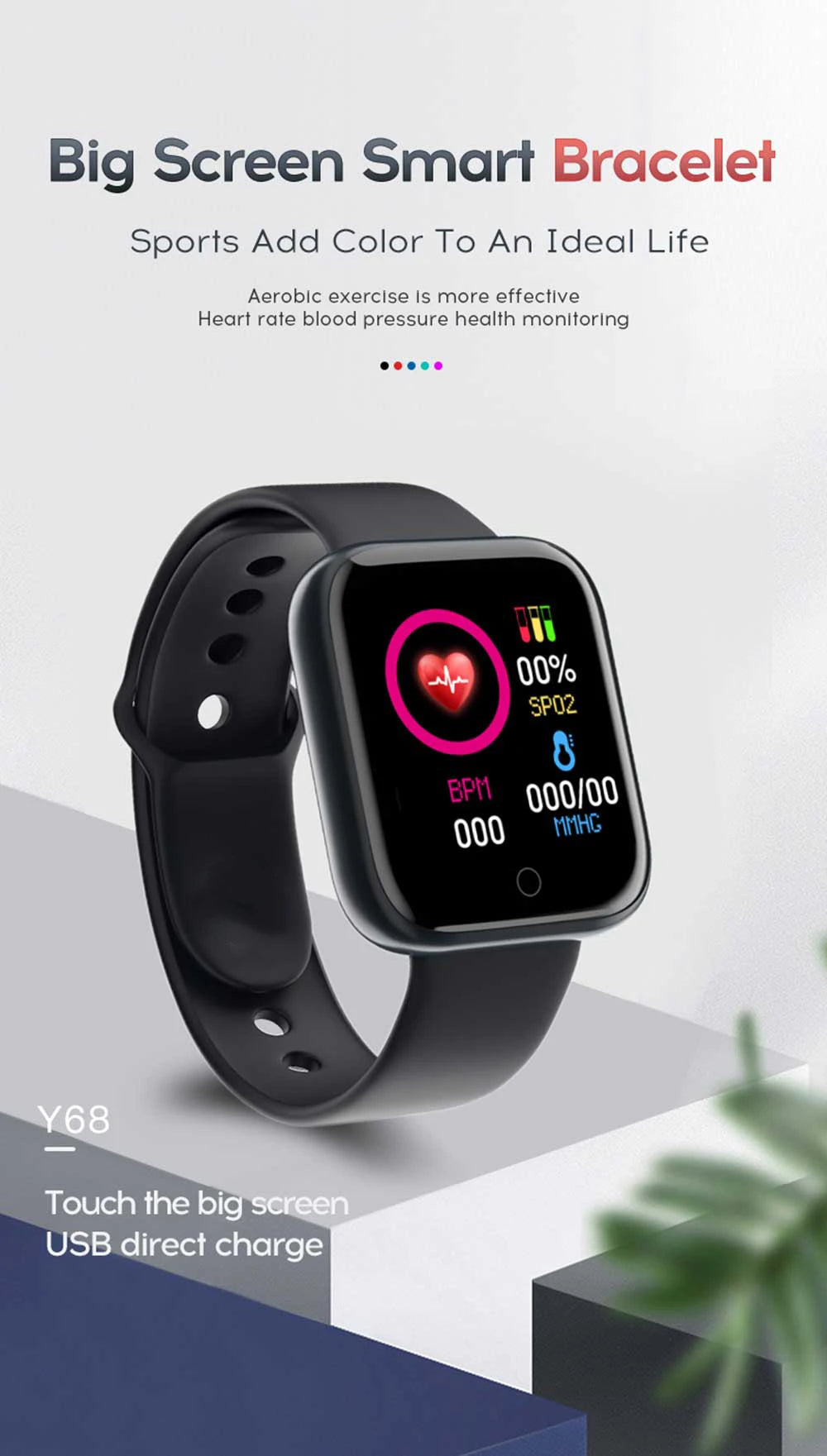 Y68/D20 Bluetooth Smartwatch for Men & Women