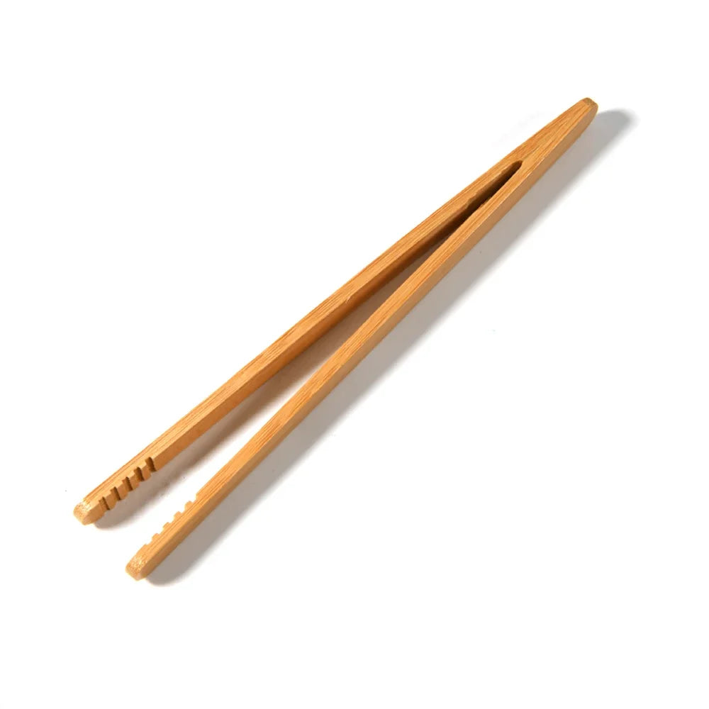 2pcs Bamboo Food Tongs Kitchen Cooking Buffet BBQ Clip