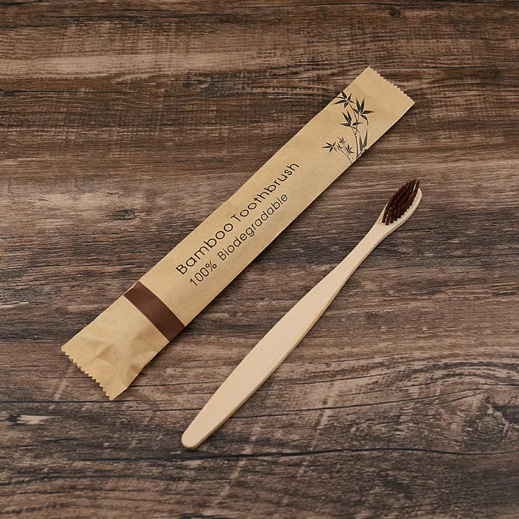 10pcs Colorful Bamboo Toothbrush Set