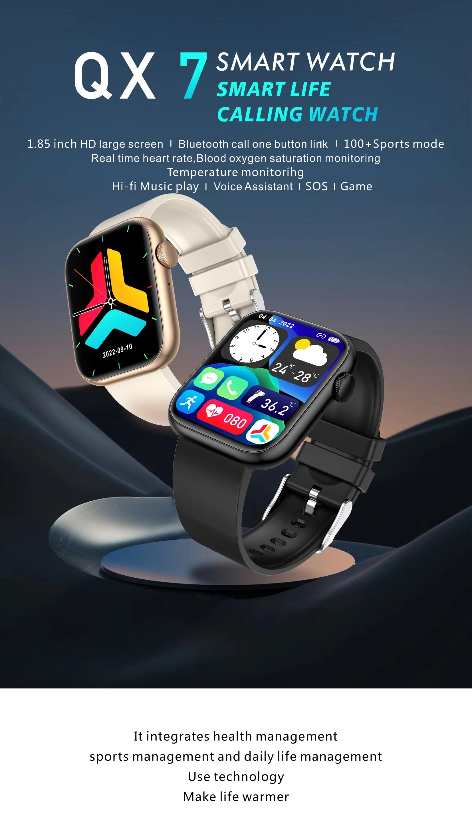 LIGE Bluetooth Call Smartwatch – Unisex Fitness & Health Tracker