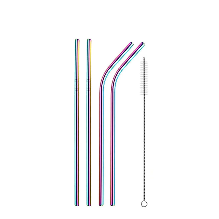 Reusable 304 Stainless Steel Straw Set