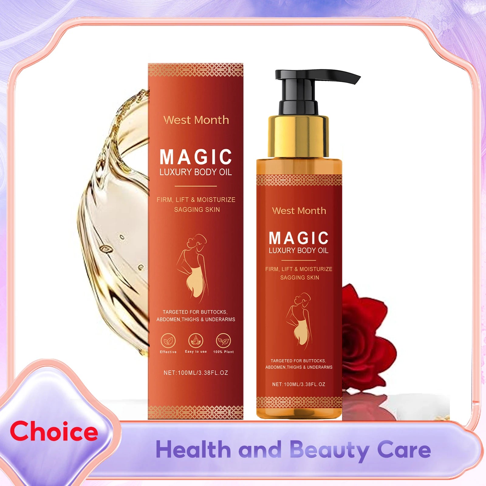 Body Firming Oil Anti Aging Cellulite Hydrating Massage Oil