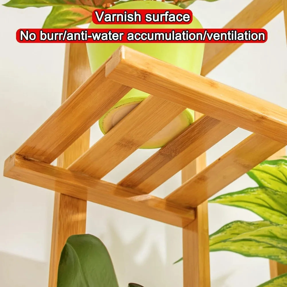 Bamboo 5-Tier Indoor Plant Stand – Multi Pot Display Rack