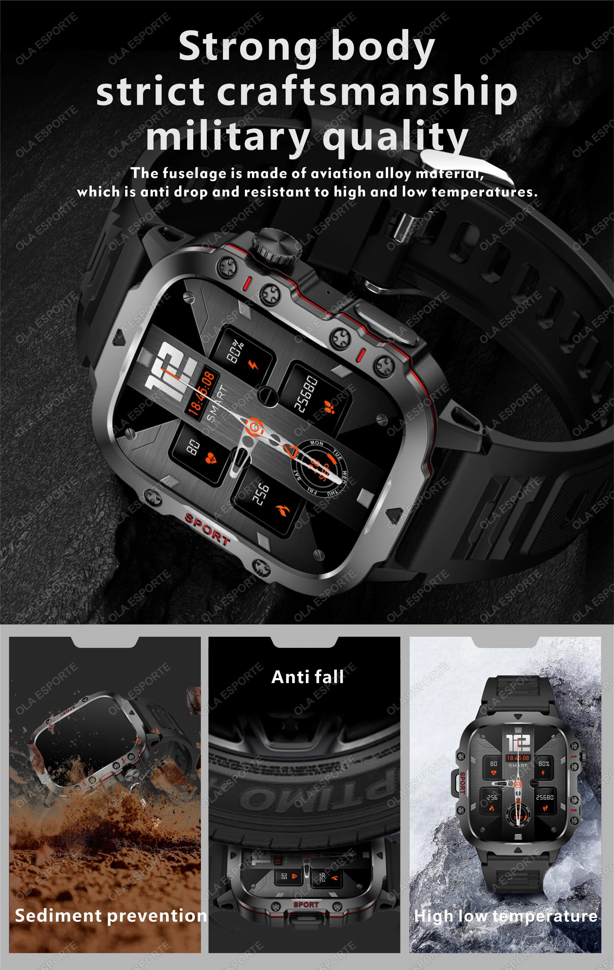 2025 Huawei/Xiaomi Military GPS Smartwatch – Waterproof with Flashlight