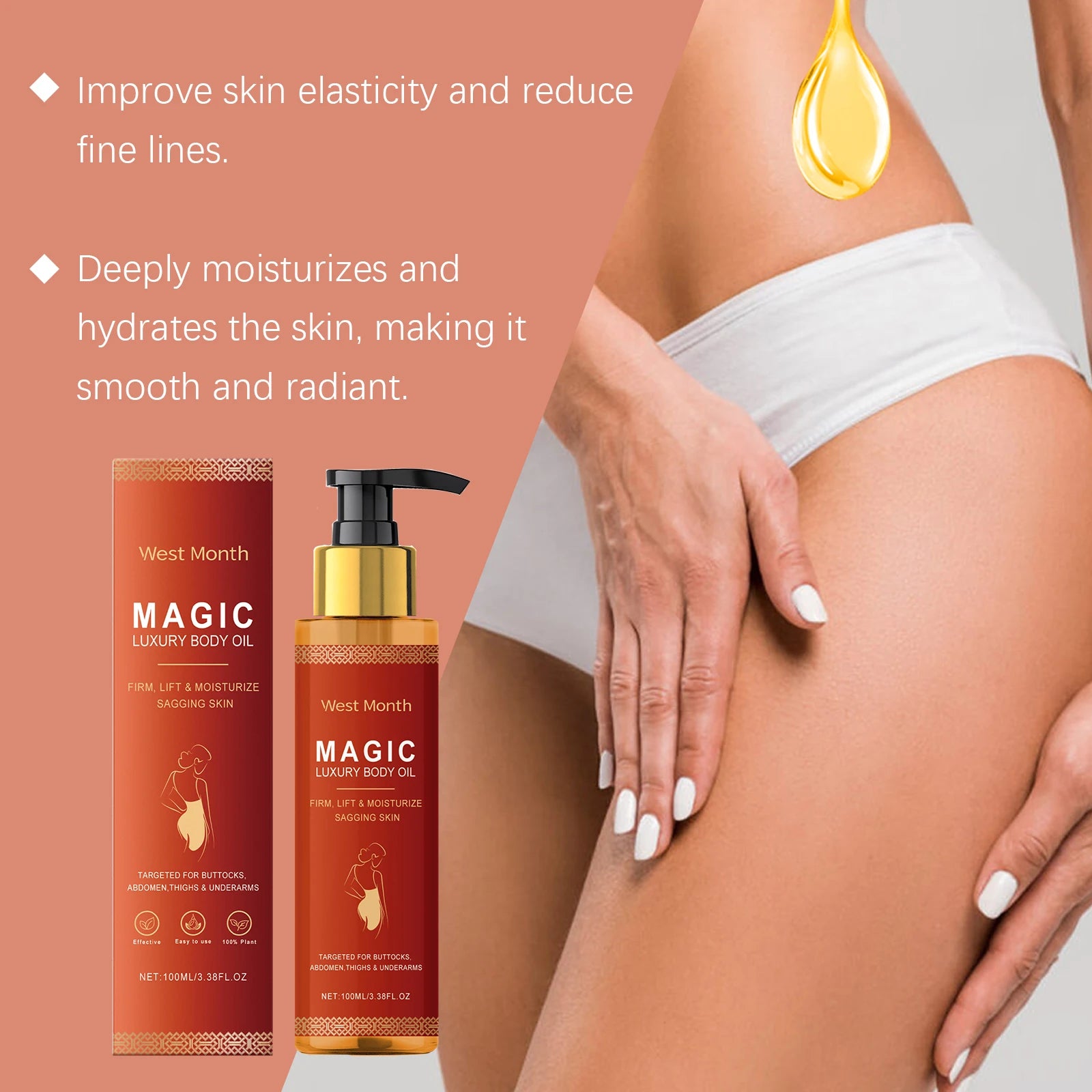Body Firming Oil Anti Aging Cellulite Hydrating Massage Oil