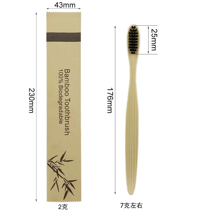10pcs Colorful Soft Bamboo Toothbrush Set