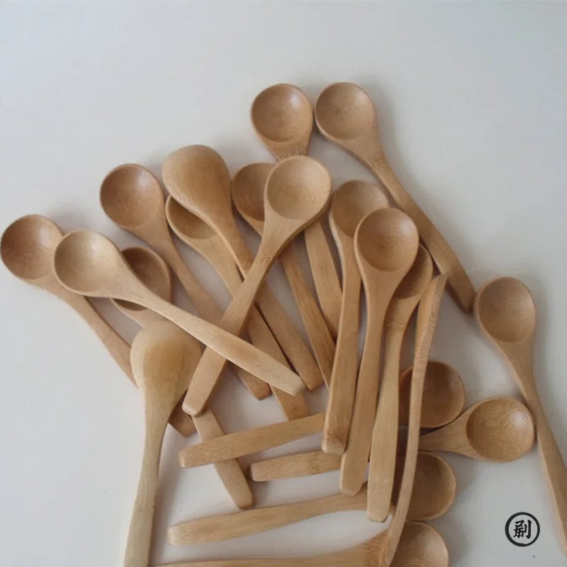 10pcs Bamboo Wooden Honey Spoon Set Kitchen Tableware