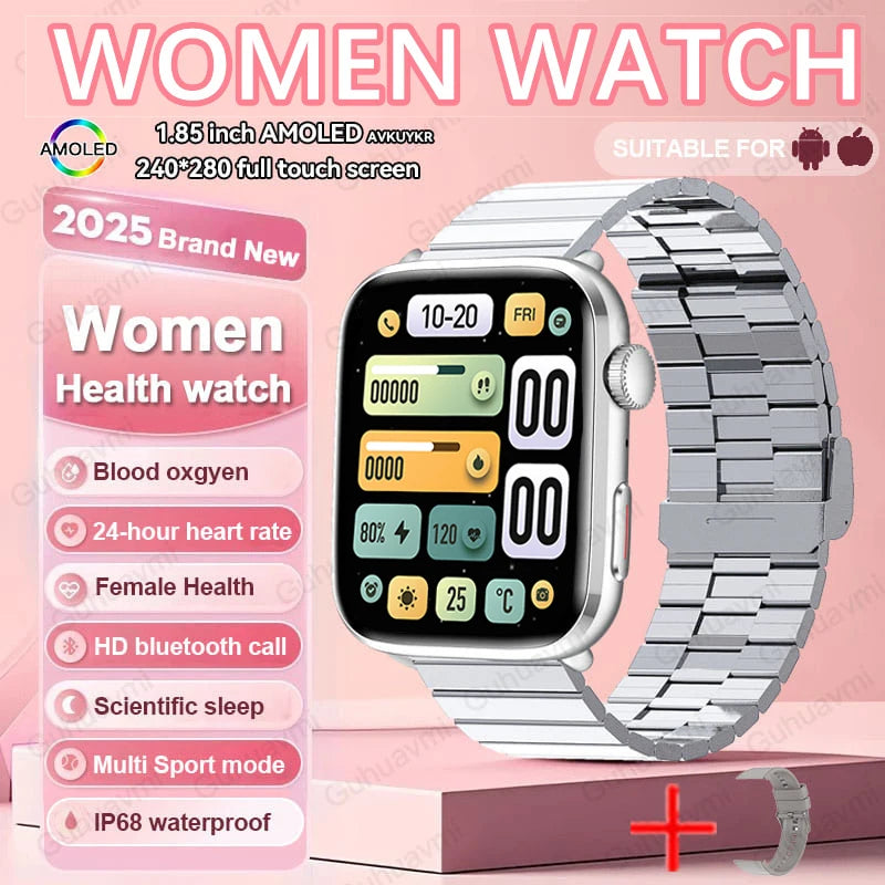 AI Smart Health Watch ECG HRV Blood Pressure Monitor NFC