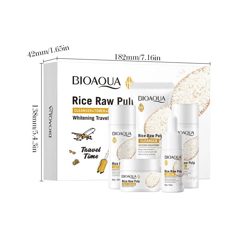 5pcs Rice Skincare Set Hydrating Moisturizing Facial Care Kit