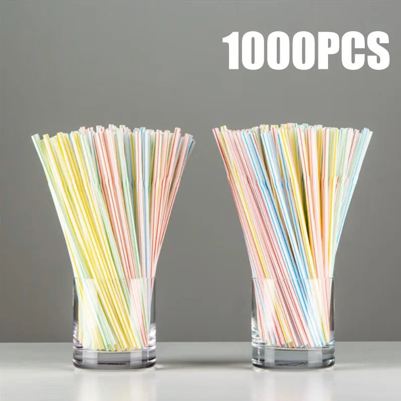 Multicolor Disposable Drinking Straws for Party and Beverage Use