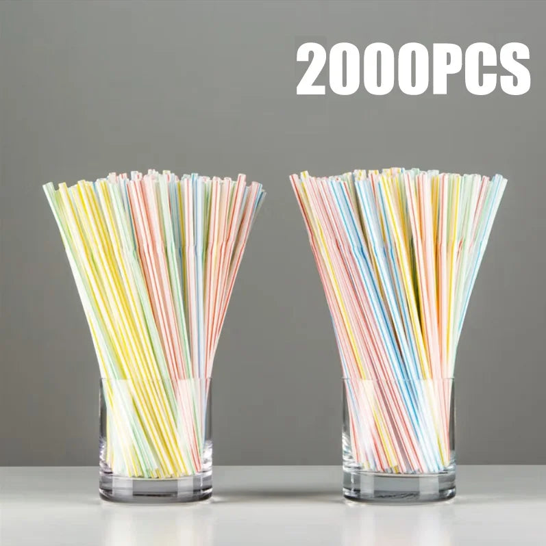 Multicolor Disposable Drinking Straws for Party and Beverage Use