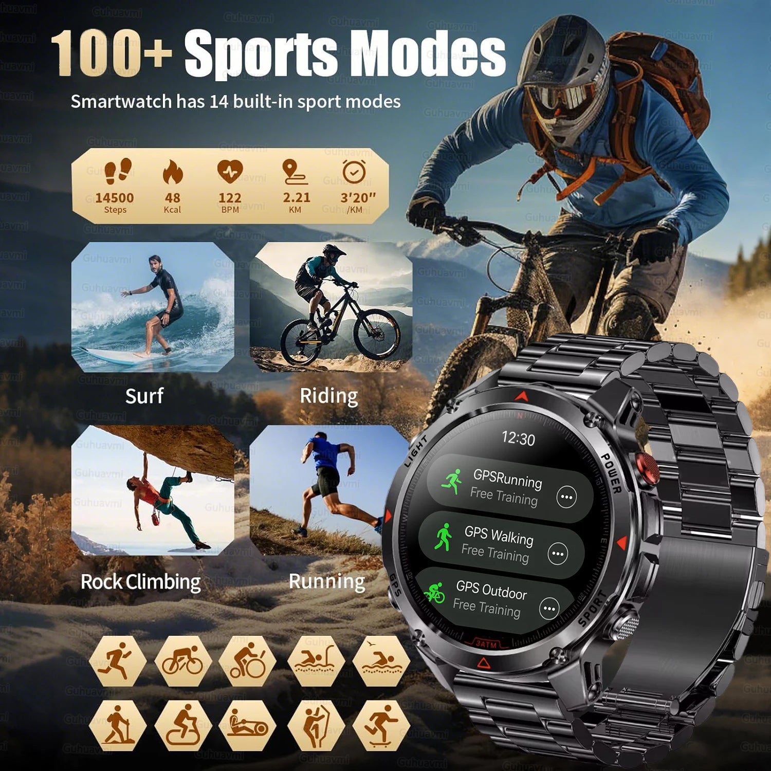 T-Rex 3 Pro Military GPS Smartwatch 10ATM AMOLED Men