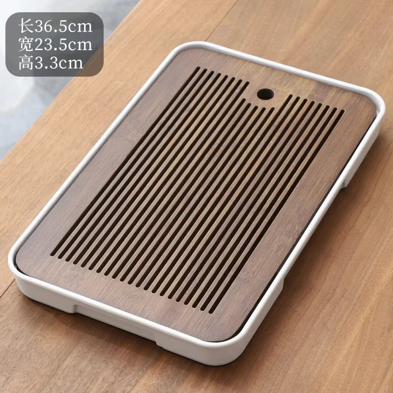 Portable Bamboo Tea Tray – Kung Fu Tea Set Drainage Tray