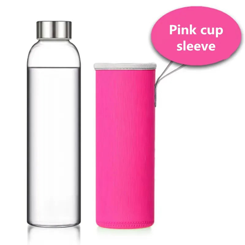 550ml Portable Glass Water Bottle – Travel & Car Friendly