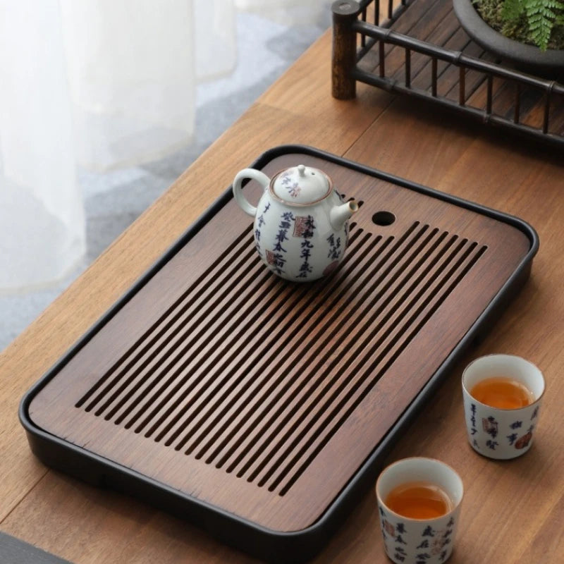 Portable Bamboo Tea Tray – Kung Fu Tea Set Drainage Tray