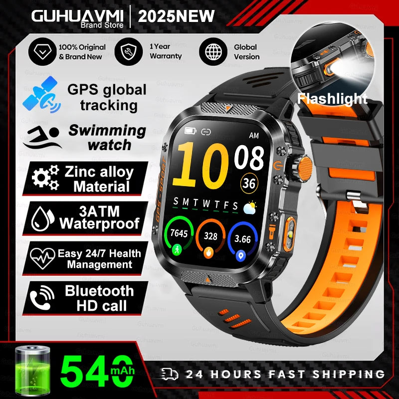 Military Grade GPS Smartwatch Men 10ATM Waterproof Outdoor