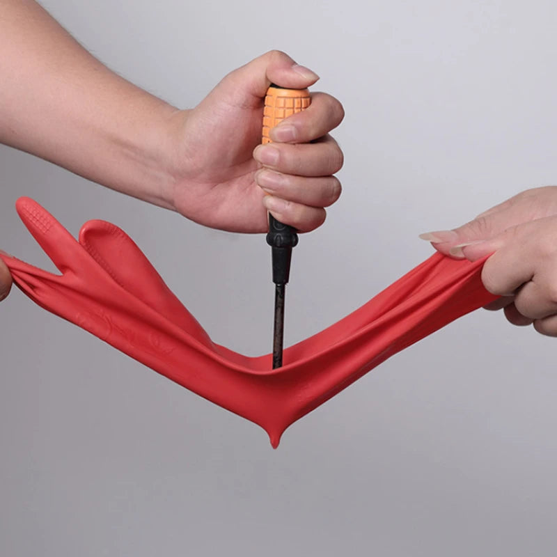 1 Pair Long Silicone Dishwashing Scrubber Gloves