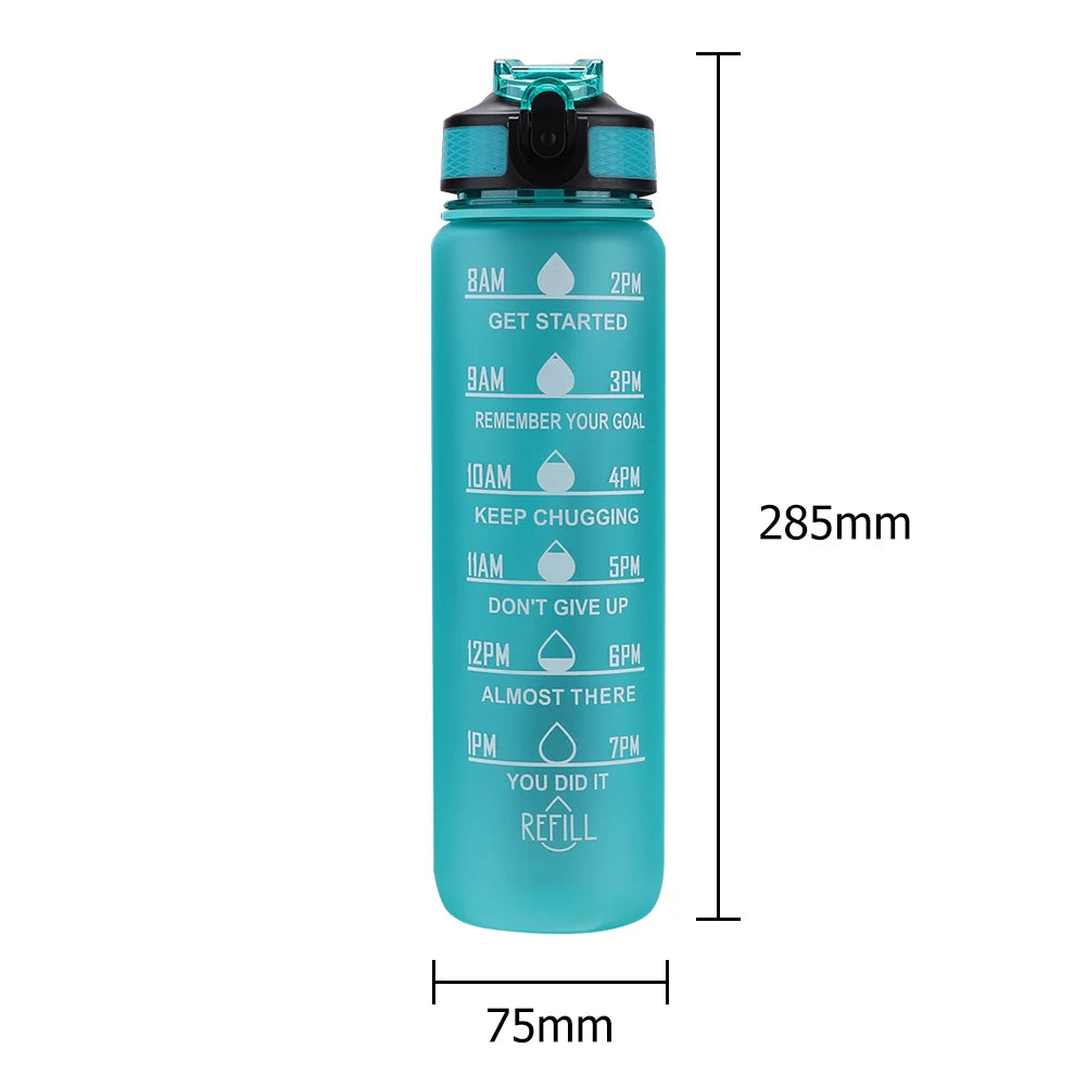 1000ml Leakproof Sports Water Bottle with Straw