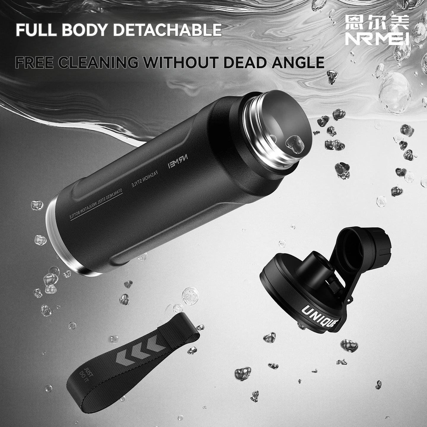1L Stainless Steel Insulated Water Bottle with Handle Thermos