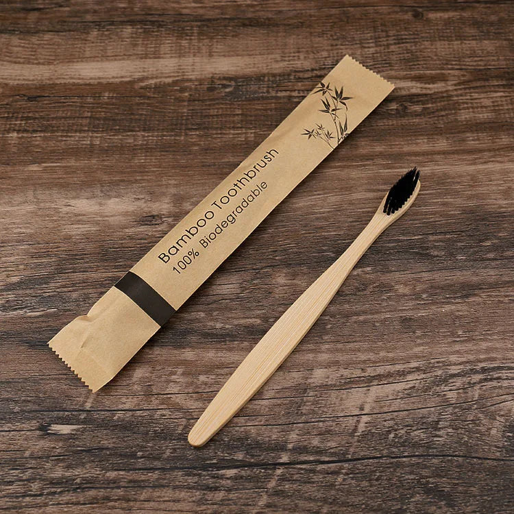 10pcs Colorful Bamboo Toothbrush Set